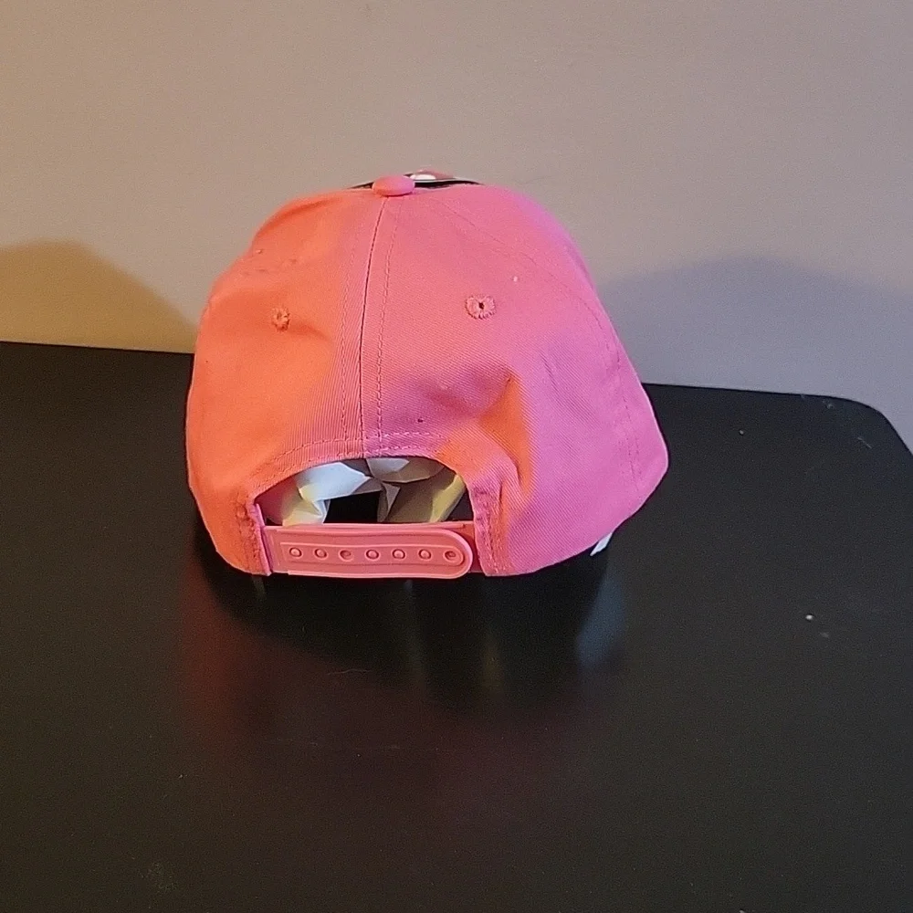 Disney Minnie Mouse Hat Cap Pink Snap Back Girls Full Logo Adjustable